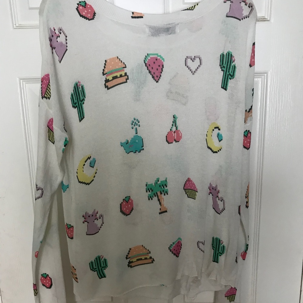 Wildfox Pixelated Emoji Sweater S - Picture 7 of 7